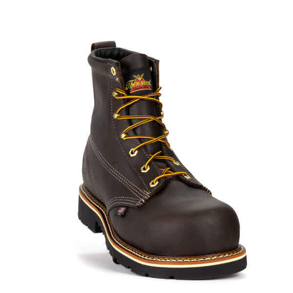 Front view of Emperor toe 6" briar pitstop work boot