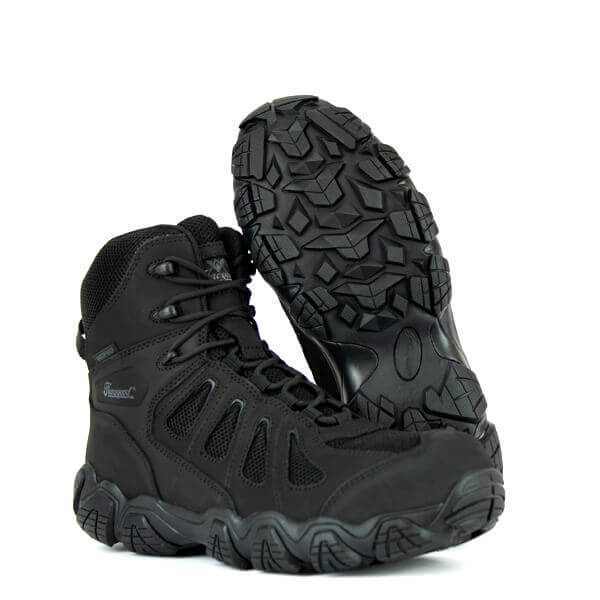 Side and bottom view of the crosstrex series waterproof safety toe side zip BBP 6" boot