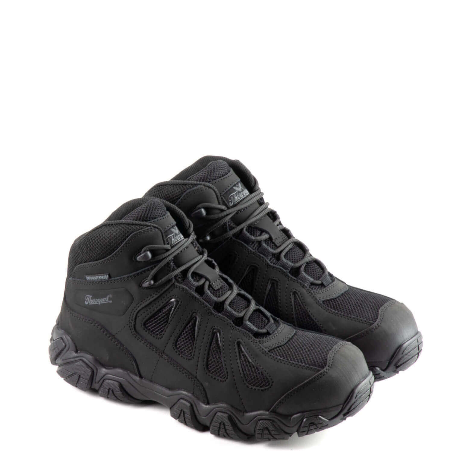 Pair shot of Crosstrex series, BBP waterproof mid hiker safety toe boot