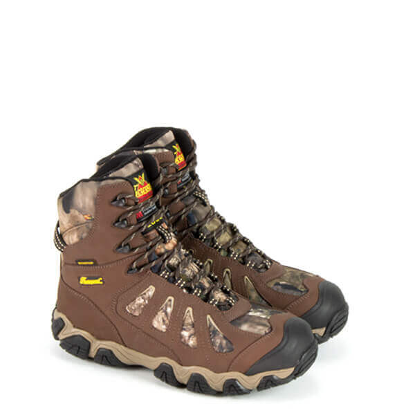 Pair shot of crosstrex series 8" Camo insulated waterproof hiker boot