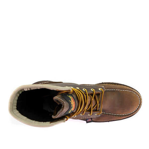 Top view of 1957 series waterproof safety toe 6" crazyhorse moc toe