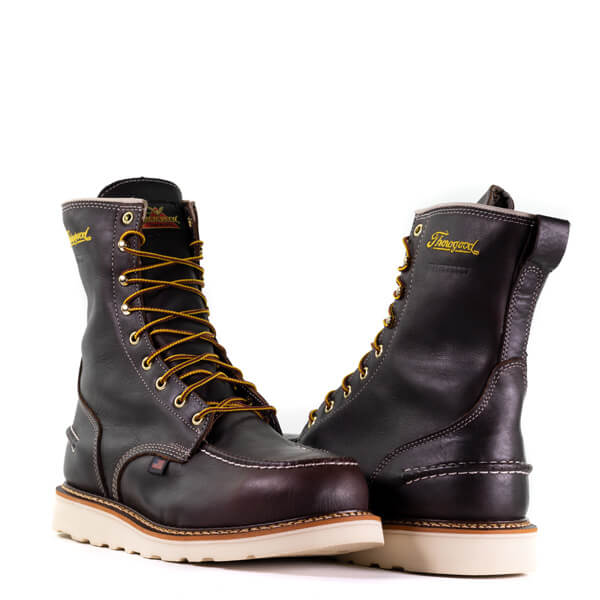 Front and back view of 1957 series waterproof safety toe 8" Briar pitstop moc toe