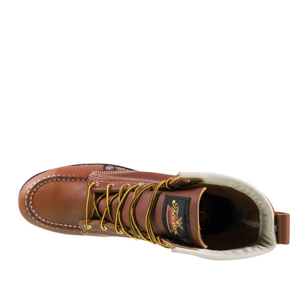 Top view of American Heritage 6" tobacco safety toe boot
