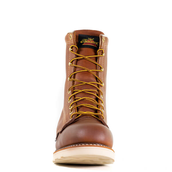Front view of American Heritage 8" tobacco safety plain toe