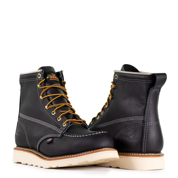 Front and back view of American Heritage 6" black safety moc toe