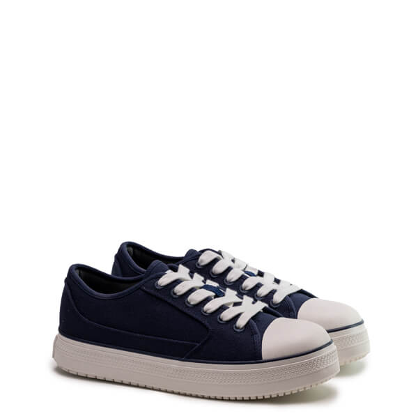 Pair shot of warehouse one low Navy shoe