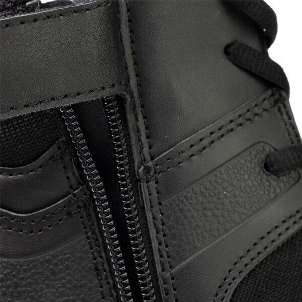 Close up view of T800 series 6" safety toe with side zip at the zipper top