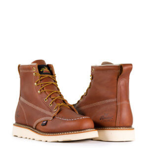 Front and back view of American Heritage 6" tobacco moc toe boot
