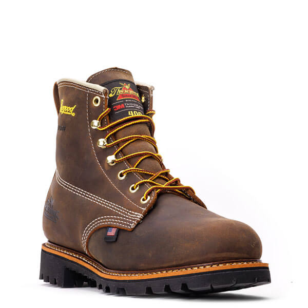 Angled front view of American Heritage insulated waterproof 6" boot