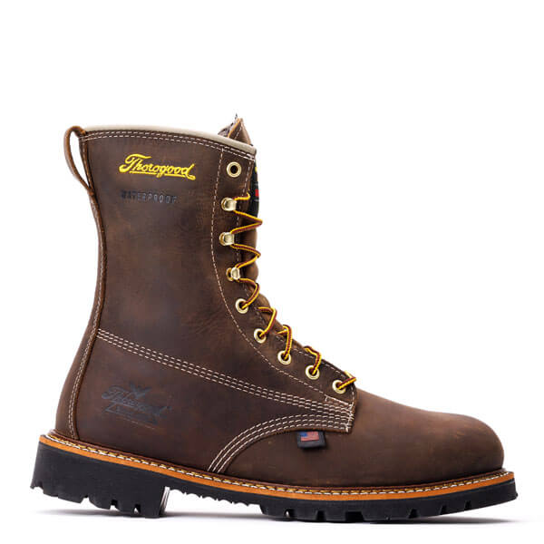 Side view of American Heritage insulated waterproof 8" boot