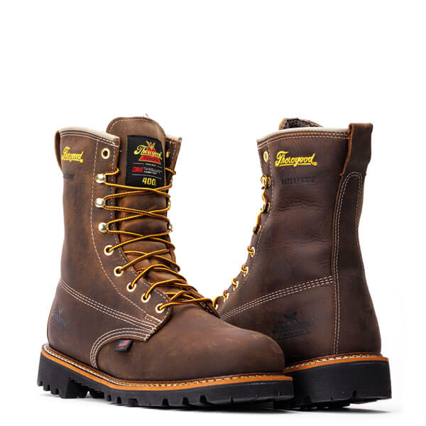 Front and back view of American Heritage insulated waterproof 8" boot