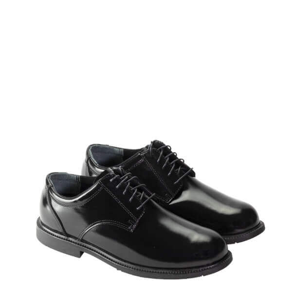 Pair shot of black leather oxford
