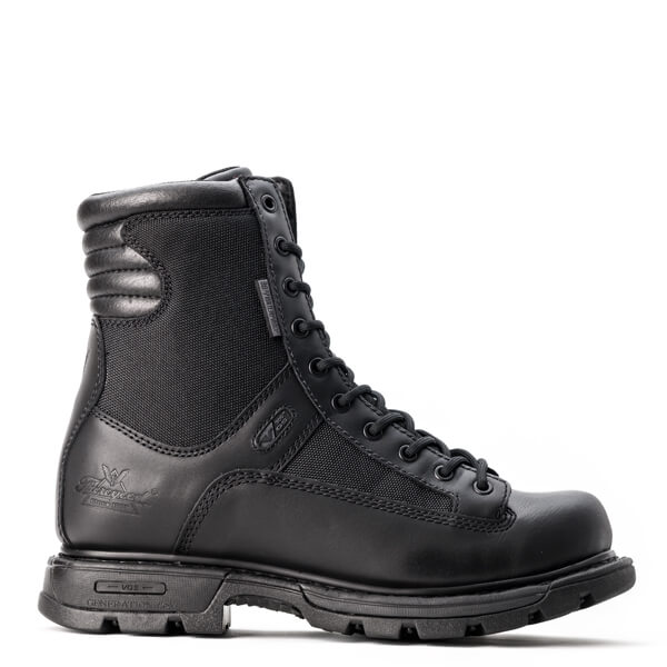 Side view of Genflex2 series waterproof 8" black boot