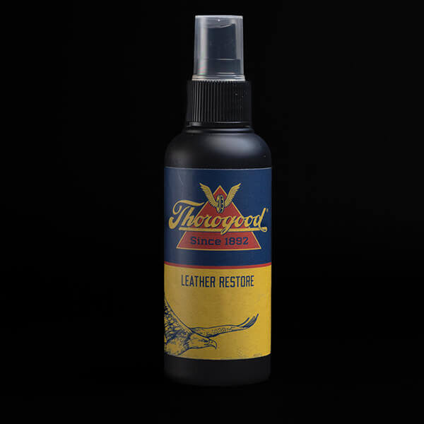 Front view of the leather restore boot care product