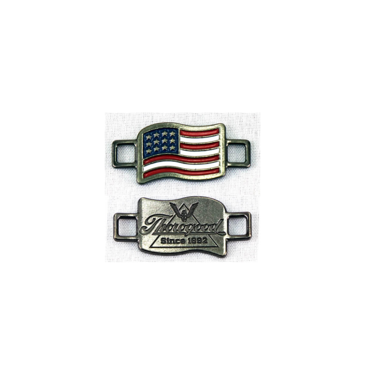 BrooklynMaker USA Flags Shoes Boot Lace Keeper US American Union Workers Charm 