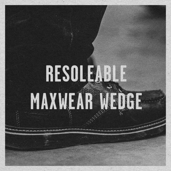 Close up image of the midnight series boot with the wording, "resolable maxwear wedge"