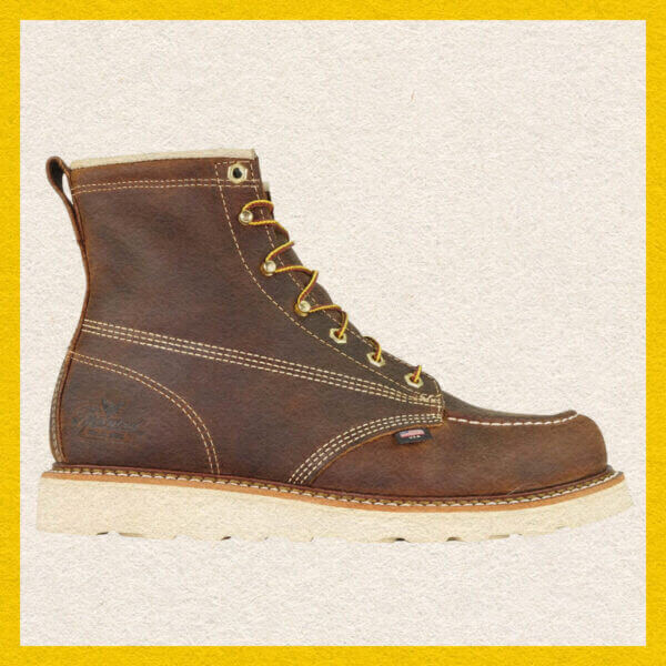 Side view of American Heritage 6″ Crazy Horse moc toe boots